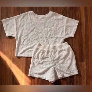 French terry floral set